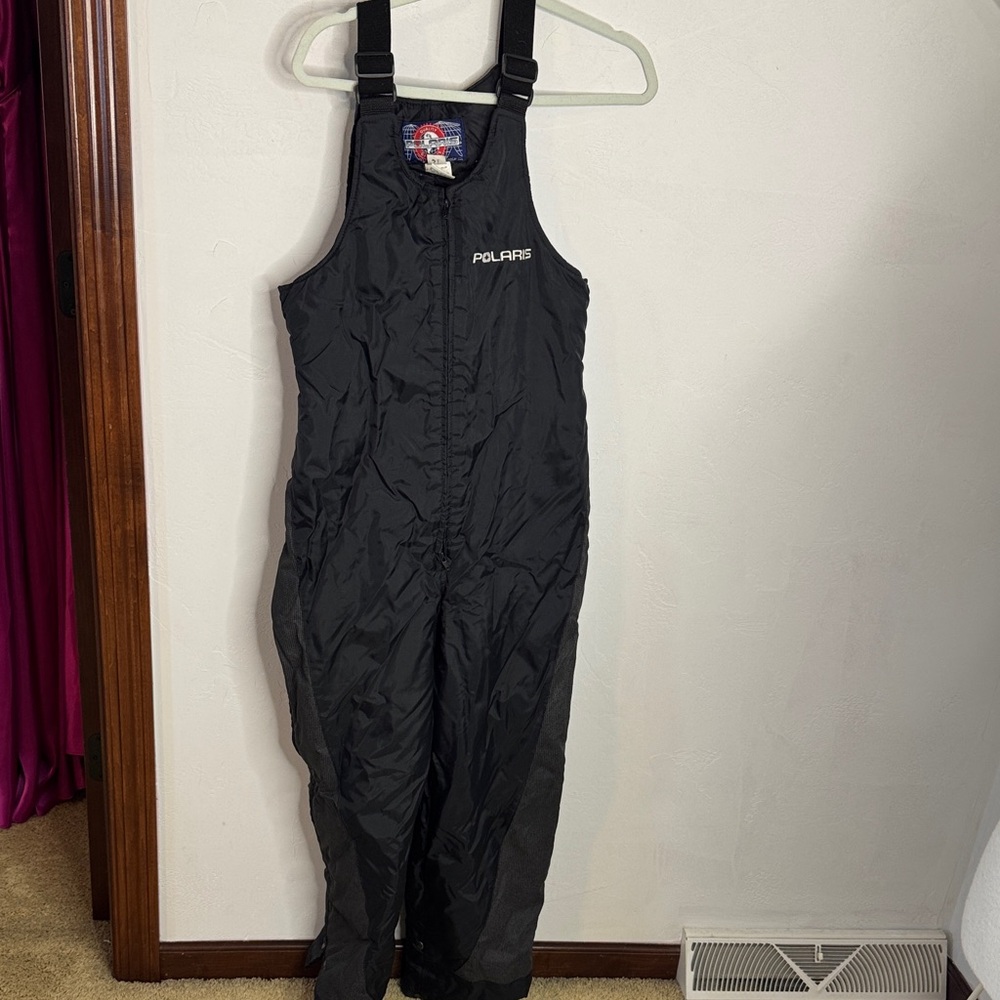 Polaris Black Snow Bib Overalls Youth Size 18